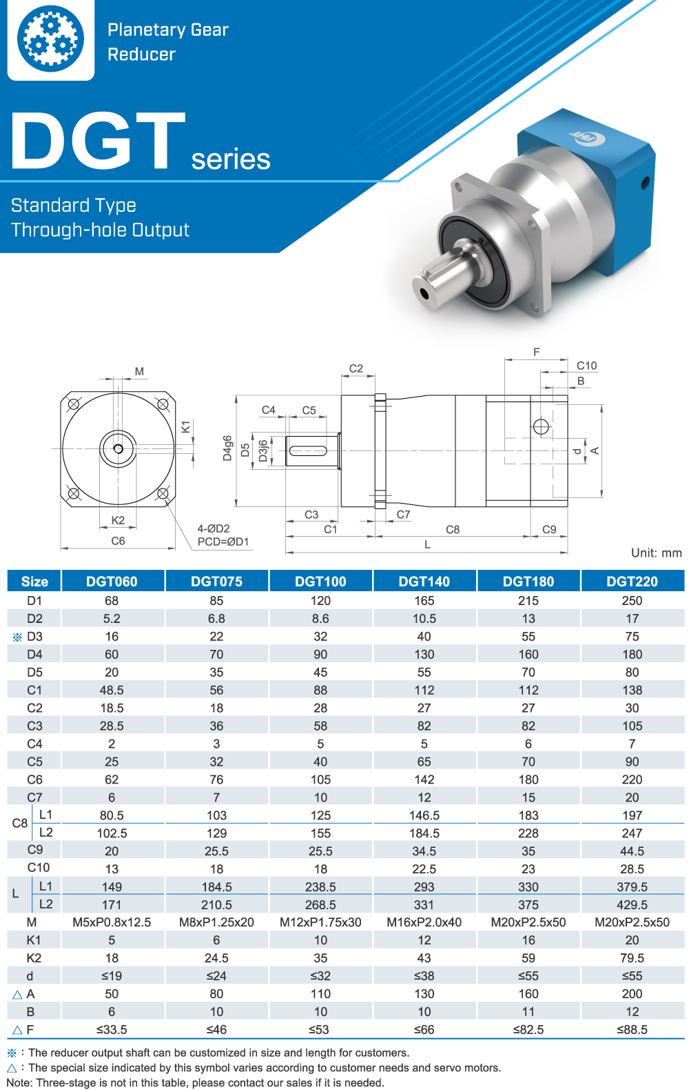Planetary Gearbox｜DGT Dimension｜PHT Vertex Precision
