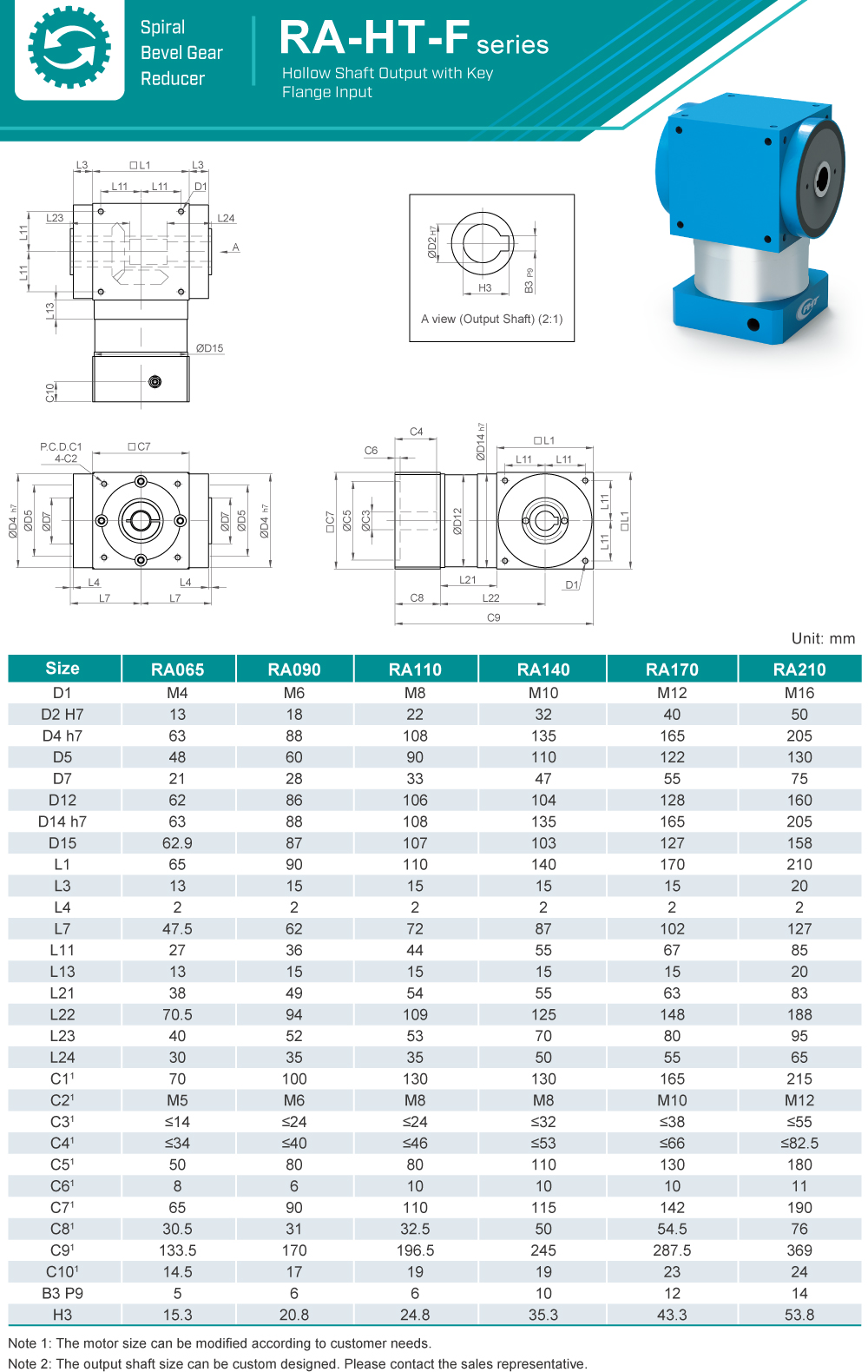 Spiral Bevel Gearbox|RA-HT-F series|Dimension Spiral Bevel Gearbox|RA-HT-F series|Dimension